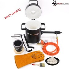 DEVIL-FORGE FB1Sb–4KG Gas Propane Furnace Foundry Kiln +Tongs,Crucible USA (NEW) picture