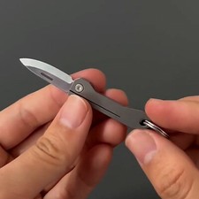 Titanium Mini Folding Knife Letter Opener Outdoor Camping keychain EDC Tool picture