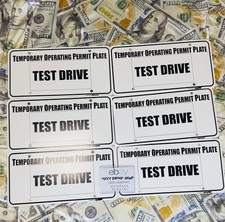 6  Temporary Operating Permits Test Drive Tag Dealer Plate white Car Tags picture