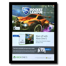 2018 Xbox One S Console & Rocket League Framed Print Ad/Poster Original Wall Art picture