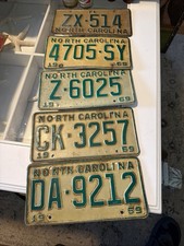 Vintage 1969 North Carolina License Plate picture