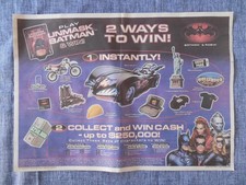 1997 Taco Bell BATMAN & ROBIN Tray Liner Placemat Promo Collectible DC Comics picture