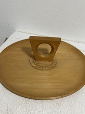 VINTAGE MID CENTURY WOODEN SERVING DISH - 35cm D Benoits Kauri Wood Australia picture