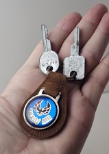 1970s🇺🇸VINTAGE PONTIAC”TRANS-AM”LEATHER/METAL/KEYCHAIN/KEYRING/KEYFOB/LQQK👀 picture