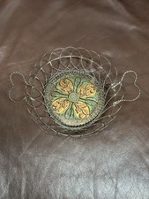 Antique  Wire Ware Basket From The Late 19th Century With Cardboard Center picture