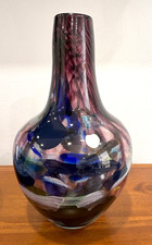 Hand-blown Studio Art Glass Vase-end of day  9