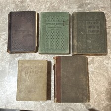 Antique School Textbooks Lot Original Math Language Reading Classics 1890s picture