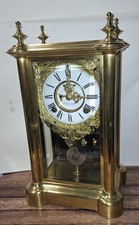 ANTIQUE ANSONIA SYMBOL EXTRA CRYSTAL REGULATOR CHIME CLOCK 8DAY WORKING OPEN ESC picture