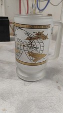 Lockheed Martin frosted glass stein 5 warplanes F35,U-2,F-22,SR-71,F-117 picture