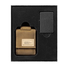 Zippo Black Crackle Lighter & Coyote Tactical Pouch Gift Set -  EDC Pocket Gear picture
