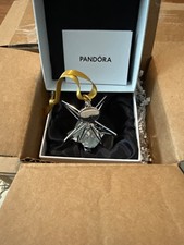 6 Pandora 2021 Star Christmas Ornaments Limited Edition 3D Silver Toned With Box picture