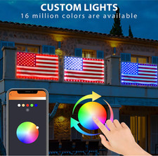 Smart Light American Flag 3x5 FT with Smart 98 LED Lights, APP Decorations Color picture