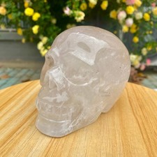 2.2LB TOP White melting quartz hand carved crystal skull gem reiki healing picture