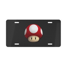 Simulated Carbon Mario Cart Luigi Mushroom License Plate Auto Car Tag picture