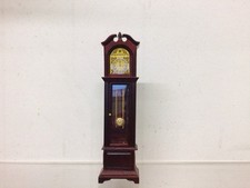 Grand Father Clock Collectible Decorating Miniature Solid Wood 1:12 picture