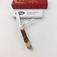 Case xx Knives Peanut Genuine Red Deer Stag Pocket Knife Stainless 09443 NEW picture