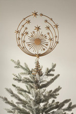 Anthropologie Hedy Celestial STARS SUN RAYS CHRISTMAS HOLIDAY TREE TOPPER GOLD picture