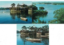 3 VINTAGE MATSUSHIMA JAPAN ONE OF JAPAN'S SCENIC TRIO POSTCARD picture