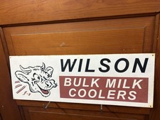 Wilson Universal Cow Sign Milk Tank Cattle Dairy Milking Prairie Farms Rare Silo picture