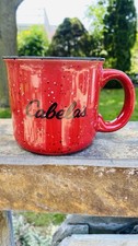 Cabela’s 16 Oz Speckled Stoneware Coffee Mug Dark Red Camp Style  Ceramic Cup picture