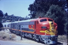 ATSF SANTA FE 306 A FALLBROOK CA VINTAGE BLACKHAWK FILMS SLIDE picture