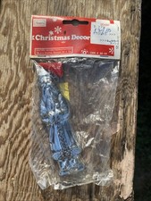 Vtg NOS Sears Christmas Decoration Tree Ornament Tin Jolly Old St. Nicholas picture