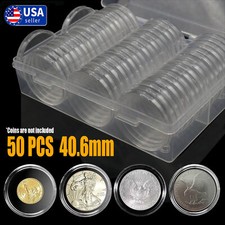 50Pcs Direct Fit Airtight 40.6mm American Silver Eagle 1Oz Coin Holders Capsules picture