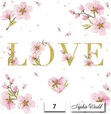 (7) TWO Individual Paper LUNCHEON Decoupage Napkins - LOVE FLOWERS VALENTINE  picture