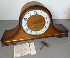 Vintage NECOR Art Deco Camel Back Mantle Clock with Key - West Germany 1975 picture