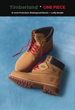 Timberland x One Piece Luffy 6-Inch Premium Waterproof Boots Wheat Rare Japan picture