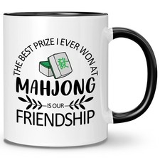 Mahjong Gifts 11 Oz Stoneware Porcelain Coffee Mug - Mahjong Themed, 11 Ounce... picture