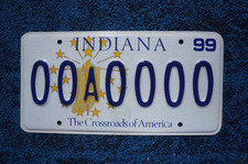 1999 Indiana CROSSROADS of AMERICA License Plate SAMPLE picture