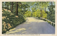 Coudersport Ice Mine Driveway PA Linen Postcard Route 6 Curteich 1939 picture