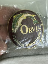 NEW Vintage Orvis Fishing Vacations Enamel Pin picture