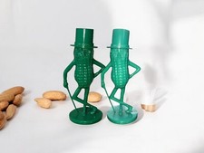 Set of 2 Vtg 1960s Mr. Peanut Planters GREEN 8.5