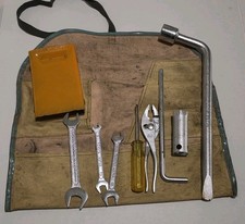 Vintage TOYOTA Motor MIJ Roll up Tool Bag With TOOLS Incomplete picture