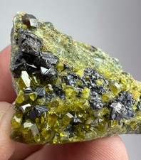 45 GM Vesuvianite With Magnetite And Garnet  From Nangarhar Afghanistan I4 picture