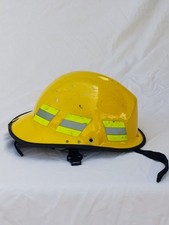 Bullard FH911 Yellow Wildland Firefighter Helmet 6-Point Ratchet Full Brim picture