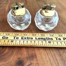 Vintage Clear Glass Tabletop  Lighters Dimensional Diamond Shape Made in Japan picture