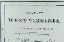 Vintage 1902 WEST VIRGINIA Map 22