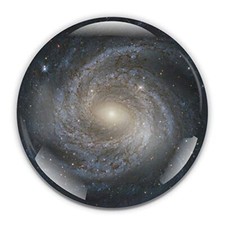 Spiral Galaxy Paperweight in Gift Box, 3 Inch Crystal Dome, Perfect for House picture