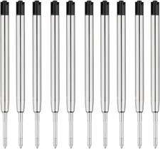 10Pc Ballpoint Pen Refills Black Ink 1mm Medium Tip Parker Style picture