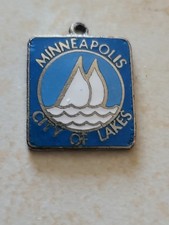 Vintage Minneapolis City of Lakes Minnesota Enamel Charm Bracelet or Necklace picture