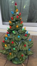Vintage Atlantic Mold 1975 20x14” Ceramic Lighted  Christmas Tree W/Music~Read😊 picture