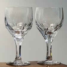 2 Vintage Atlantis Evoria Crystal Panel Cuts USA Wine Goblets Discontinued 6.75” picture