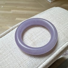 Vintage Antique full Lavender Purple Jadeite Round Bangle Bracelet 57-58mm picture