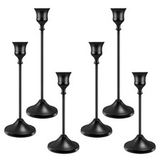 Black Metal Taper Candle Holder Set 6 PCS Tall Metal Candle Holders picture