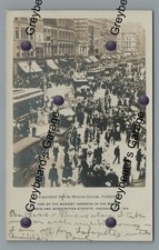 RPPC Early Busy Day Trolleys INDIANAPOLIS IN Indiana 1905 Real Photo Postcard picture