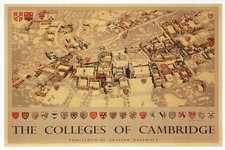Colleges of Cambridge, England, British Railways Poster Image -- Modern Postcard picture