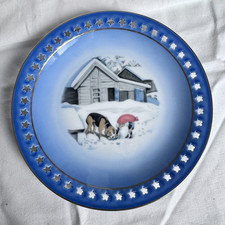 Bing & Grondahl Harald Wiberg Christmas Service Plate DOG  502 617 picture